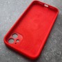 Чехол для телефона Айфон 11, Silicone Case прямые углы, красный
