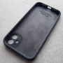 Чехол на Айфон 11, Silicone Case с прямыми гранями, графитовый