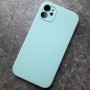 Чехол на iPhone 11, Silicone Case, прямоугольный, ментоловый