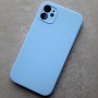 iPhone 11 силиконовый бампер Silicone Case, с квадратными гранями, голубой