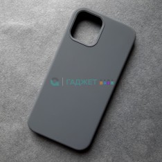Чехол для iPhone 12 / 12 Pro, Silicone Case, без лого, цвет 15 - угольно-серый