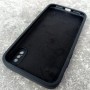 Чехол на iPhone X / XS, Silicone Case с логотипом и прямыми гранями, черный