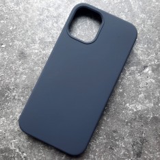 Чехол для Apple iPhone 12 Mini, Silicone Case, темно-сине-серый матовый