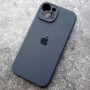 Чехол на iPhone 15, Silicone Case, с защитой блока камер, графит