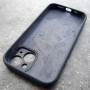Чехол на iPhone 15, Silicone Case, с защитой блока камер, графит