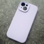 iPhone 15, чехол с закрытой камерой, MagSafe,  Silicone Case сирень