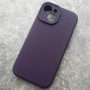 Чехол с MagSafe для iPhone 15, Silicone Case, фиолетово-черный, закрытая камера