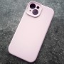 Чехол с магсейв на Айфон 15,  Silicone Case бледно розовый, защита камеры
