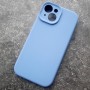 Айфон 15, чехол с MagSafe, Camera Protect, Silicone Case голубой
