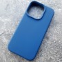 Айфон 15 Про Чехол с магсейв, Silicone Case,  темно-синий