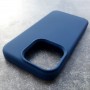 Айфон 15 Про Чехол с магсейв, Silicone Case,  темно-синий