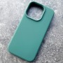 Чехол с магсейв на Айфон 15 Про, Silicone Case,  темно-зеленый