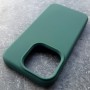 Чехол с магсейв на Айфон 15 Про, Silicone Case,  темно-зеленый