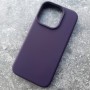 Чехол для Айфон 15 Про с магсейв, Silicone Case,  фиолетово-черный