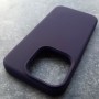 Чехол для Айфон 15 Про с магсейв, Silicone Case,  фиолетово-черный
