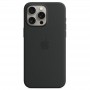 Чехол для iPhone 15 Pro Max Silicone Case, с логотипом, черный