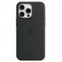 Чехол для iPhone 15 Pro Max Silicone Case, с логотипом, черный
