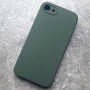 Чехол для iPhone 7 / 8 / SE, Silicone Case с прямоугольными гранями, темно-зеленый