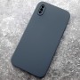 Чехол для iPhone X / XS Silicone Case, квадратный, с логотипом, темно-серый