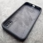 Чехол для iPhone X / XS Silicone Case, квадратный, с логотипом, темно-серый