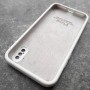 Чехол для iPhone X / XS Silicone Case, квадратный, с логотипом, белый