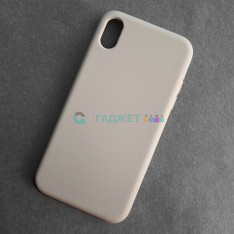 Чехол для iPhone XR, Silicone Case, без лого, цвет 10 - серо-бежевый