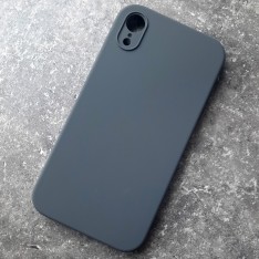 Чехол для iPhone XR Silicone Case, с логотипом, серый