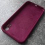 Чехол для iPhone XR Silicone Case, с логотипом, марсала