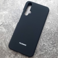 Чехол для Huawei Honor 20, Silicone Case, с логотипом, черный