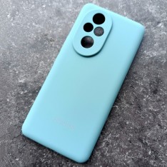 Чехол для Honor 200 Pro, Silicone Case, с логотипом, ментоловый
