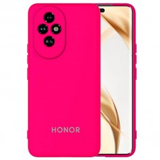 Чехол для Honor 200, Silicone Case, с логотипом, неоново-розовый