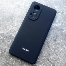 Чехол для Huawei Honor 50 Silicone Case, с логотипом, черный