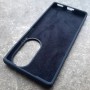 Чехол для Huawei Honor 70, Silicone Case, с логотипом, темно-синий матовый