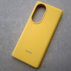 Чехол для Huawei Honor 70, Silicone Case с логотипом, желтый