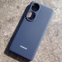 Для Honor 90 накладка Silicone Case, с логотипом, темно-синий матовый