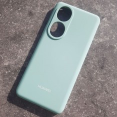 Чехол на Huawei Honor 90 Silicone Case, с логотипом, ментол
