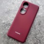 Чехол для Huawei Honor 90, Silicone Case, с логотипом, марсала
