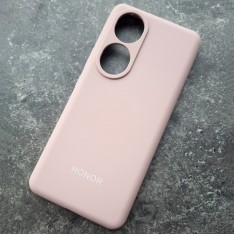 Чехол для Huawei Honor 90, Silicone Case, с логотипом, розовый песок