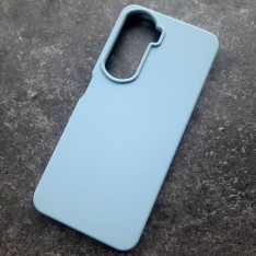 Чехол для Huawei Honor 90 Lite, Silicone Case, с логотипом, голубой