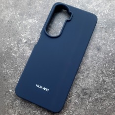 Чехол для Huawei Honor 90 Lite, Silicone Case, с логотипом, синий