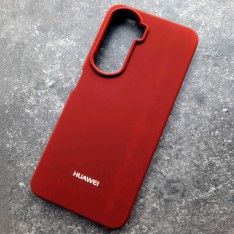 Чехол для Huawei Honor 90 Lite, Silicone Case, с логотипом, красный