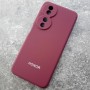 Чехол для Huawei Honor X7B, Silicone Case, с логотипом, марсала