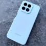 Чехол для Honor X7C, Silicone Case, с логотипом, голубой
