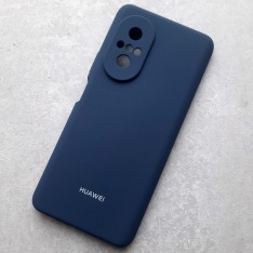 Для Хуавей Нова 9 СЕ, Silicone Case с логотипом Mi, темно-синий матовый