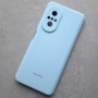 Для телефона Huawei Nova 9 SE, Silicone Case с логотипом Mi, бледно-голубой