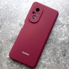 На телефон Huawei Nova 9 SE, Silicone Case с логотипом Mi, марсала