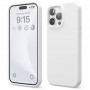 Чехол для iPhone 15 Pro Max Silicone Case, с логотипом, белый