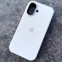 Чехол для iPhone 16 Silicone Case, с логотипом, белый