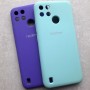 Чехол на Realme C21Y, Silicone Case, с логотипом, ментоловый