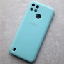 Чехол на Realme C21Y, Silicone Case, с логотипом, ментоловый